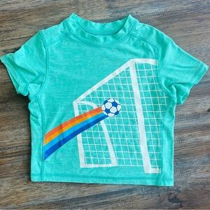 Hanna Andersson Toddler Graphic Active Uv Tee Soccer Goal on Pool Green Size 2T